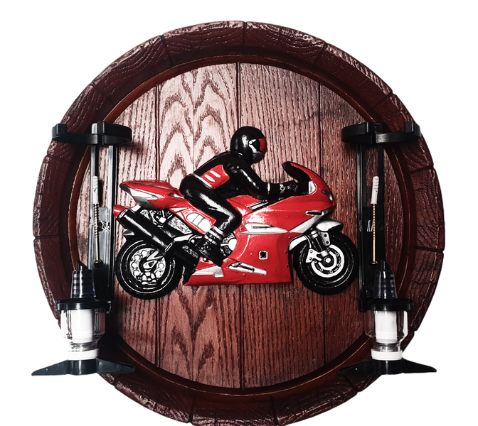 Large Round Barrel 2 Optic Super Bike Liquor Dispenser