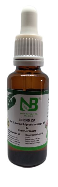 Nutritional Basics - Moringa Oil and Rose Geranium Oil (30ml)