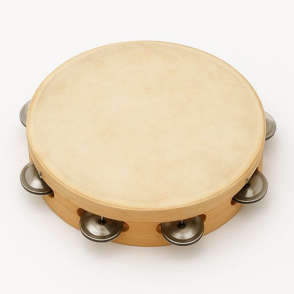 Halifax 10" Single Row Wooden Tambourine With Skin
