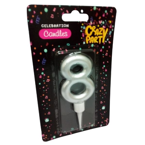 SourceDirect - Birthday Candle / Large Foil Birthday Candle Number - 8