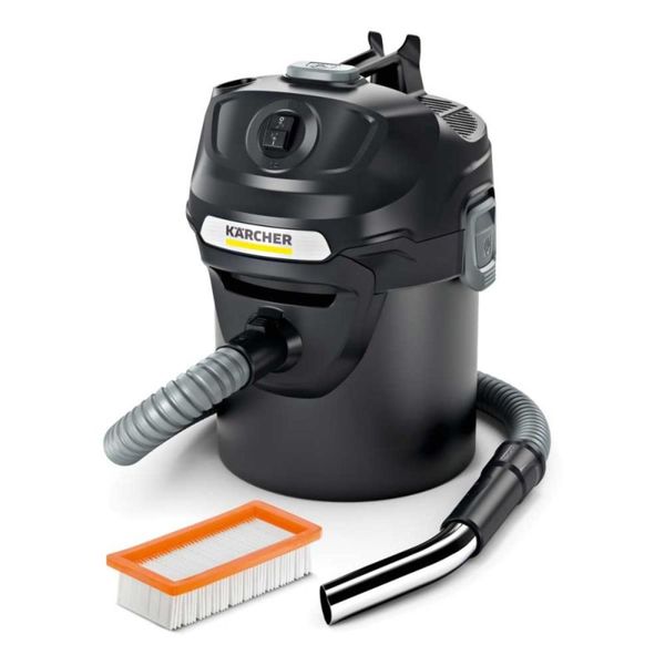 Kärcher AD 2 Ash Vacuum, 600W, 14L container, 1.2m hose, and filter