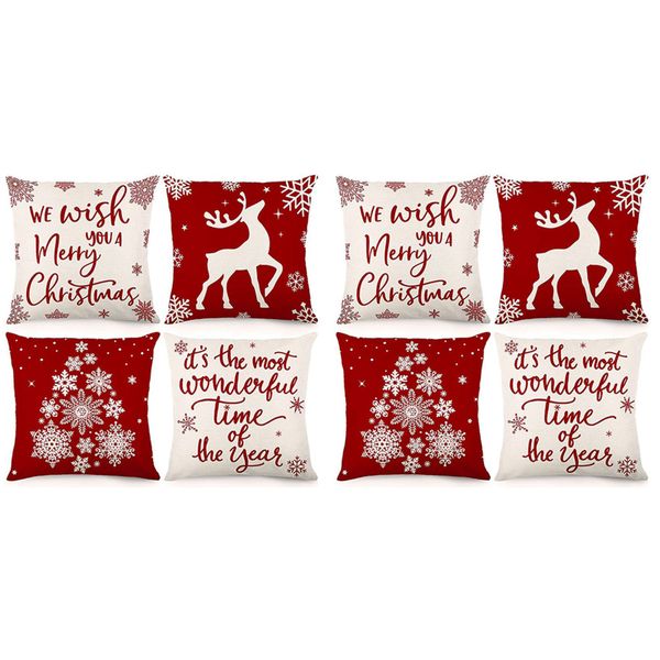 Christmas Pillow Covers 18X18 Set Of 4 Christmas Decorations