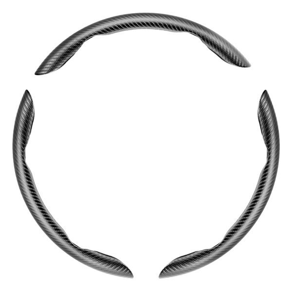 QYNIAL 3 Pieces Black Carbon Fiber Anti-Skid Steering Vehicle Wheel Covers