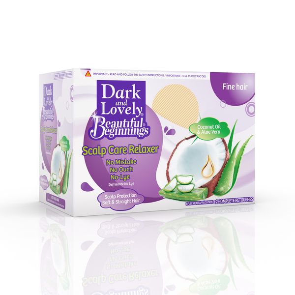 Dark and Lovely Beautiful Beginnings Scalp Care Relaxer Kit Box - Fine Hair