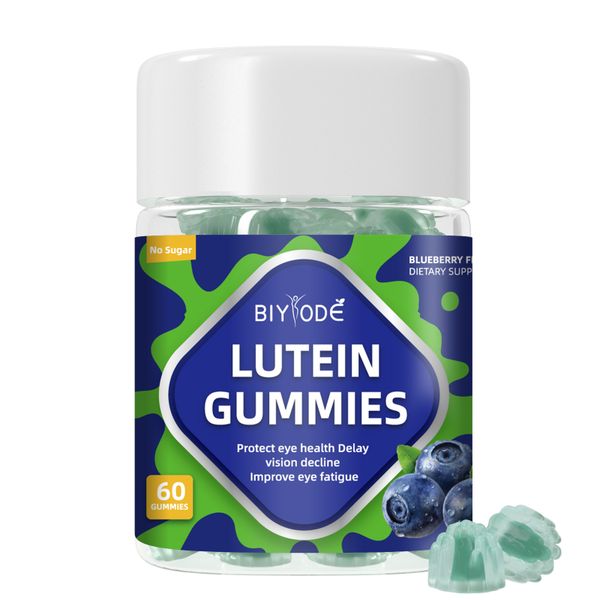 BIYODE Sugar-free blueberry flavored lutein 60 gummies protect eye health