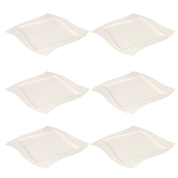 Danny Home White Motion Shape Dinner Plates 25cm set of 6