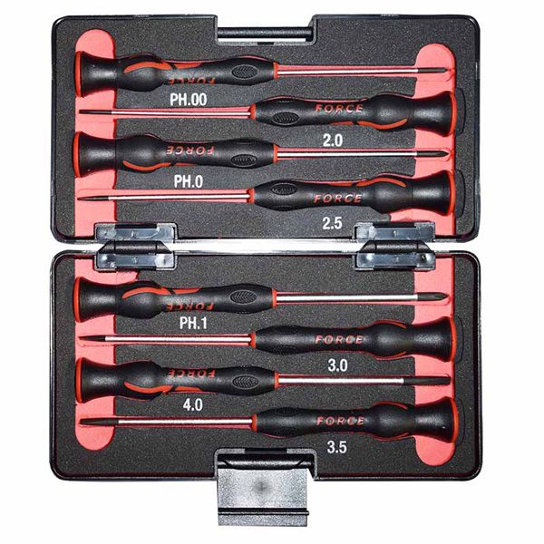 Force 8Pc Jewellers Screwdriver Set 5Xslot; 2Xph