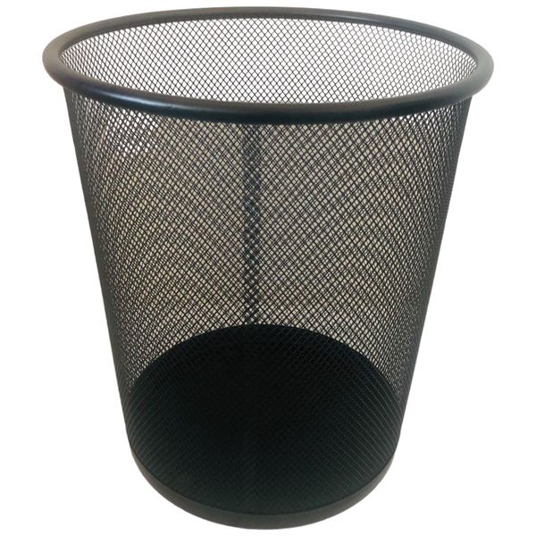 Stainless Steel Wire Mesh Trash Can - Black
