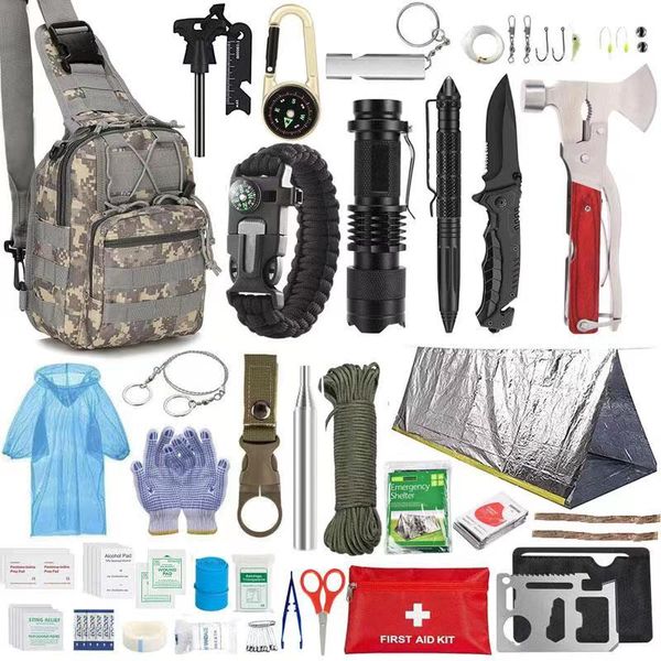 Emergency SOS Survival Kit Outdoor Emergency Gear Kit - 039 Grey bag