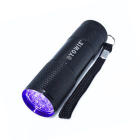 Mini Torcia con led UV Ultravioletto 3W 395 nm Zoom monta batteria