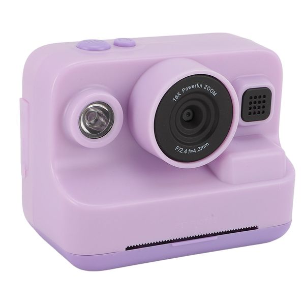 Digital Camera With Print, 1080P, 12MP, 2.4" Screen, 5 Game Modes, Purple