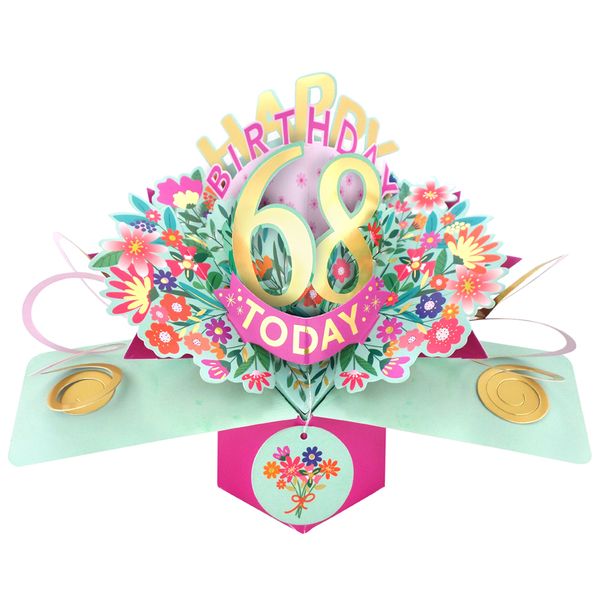 Happy 68th Birthday 3D Pop Up Card - Female