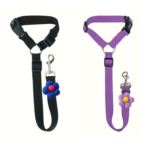 Pet Dog Cat Seat Belts,Car Headrest Reflective Adjustable Safety Leads-2PCS