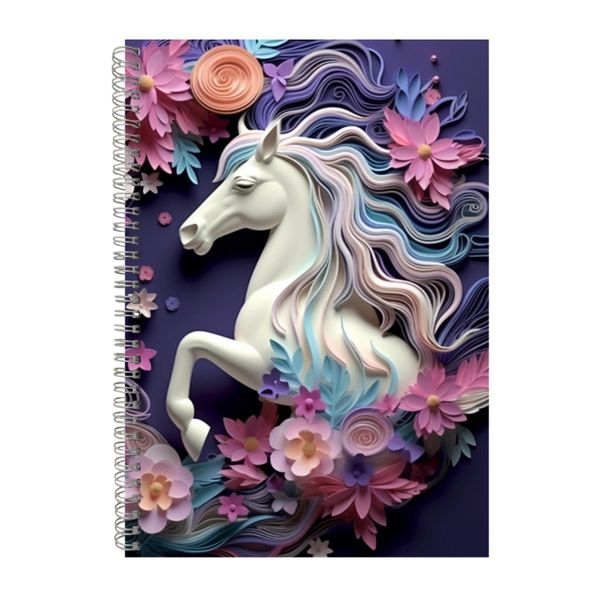 Clay Unicorn Flowers Stars Night Notebook Gift Idea A4 Notepad Pad 104