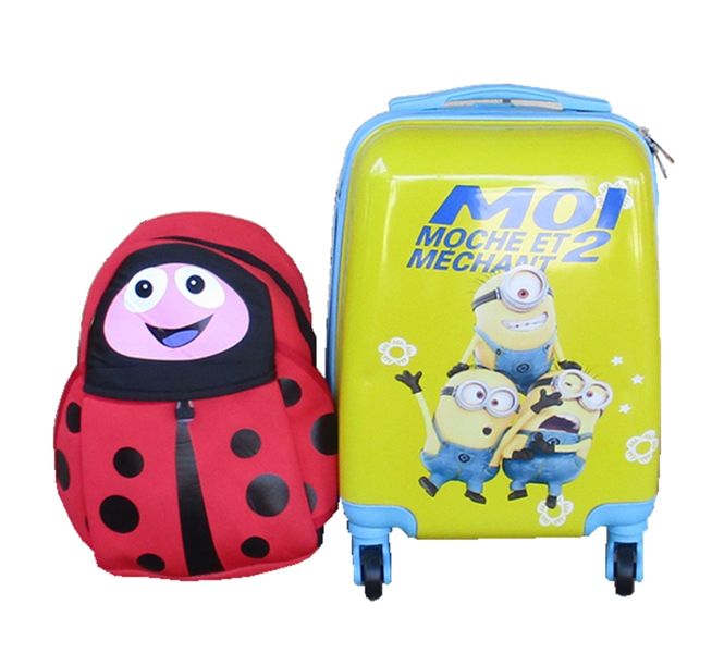 Minions Kids Suitcase &amp; Ladybug Backpack Set - Travel Combo