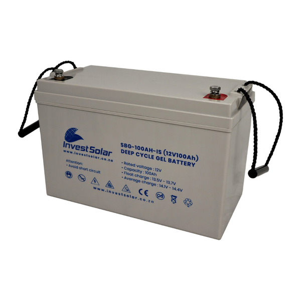 Invest Solar 100Ah Deep Cycle Gel Battery