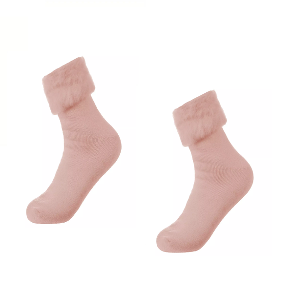 2 Pairs Thermal Brushed Socks Deep Cushioning Heat Sense Fit