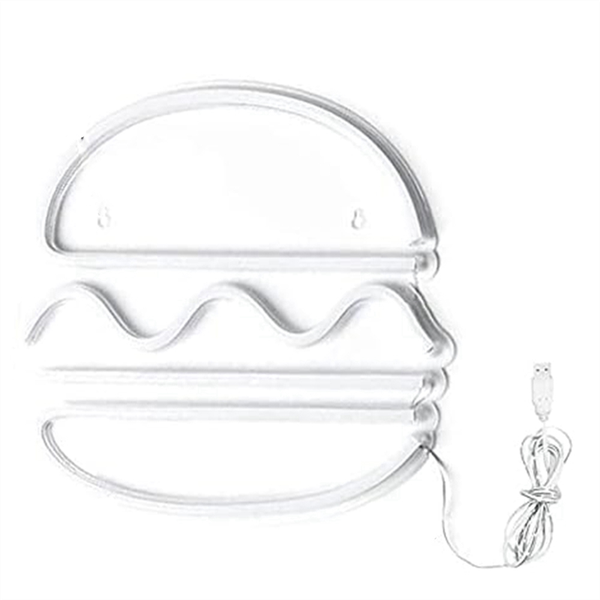 Hamburger Neon Light Neon Sign USB Powered Wall Art Light Neon Decor
