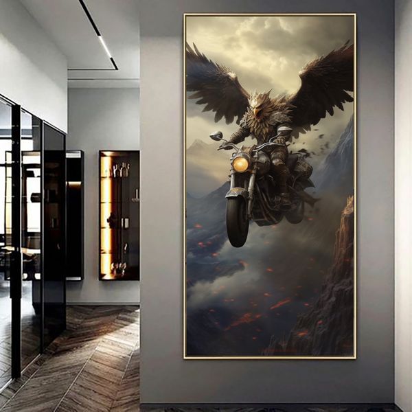 Canvas Wall Art - Eagles Ascent Biker - 0705