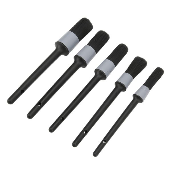 Auto Detailing Brush Set 5Pieces Black Grey
