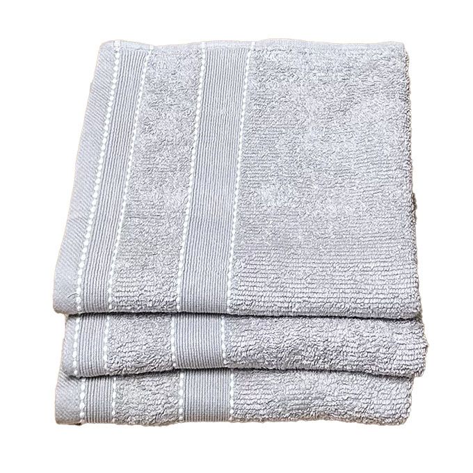 3 Pack Hand Towel Cotton 50 x 100cm - Grey