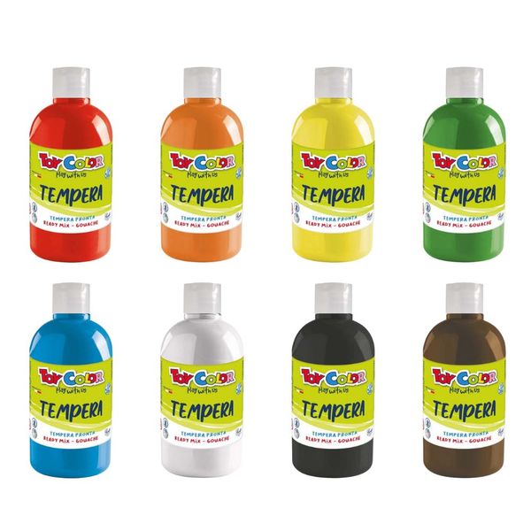 Toy Color - Superwashable Ready-Mix Tempera Paint for Kids - 8 x 500ml