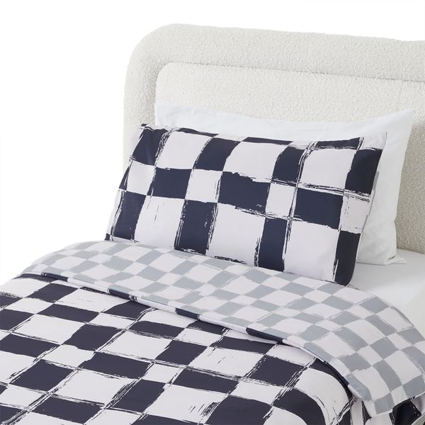 George and Mason Mircofibre Duvet Set Block Work