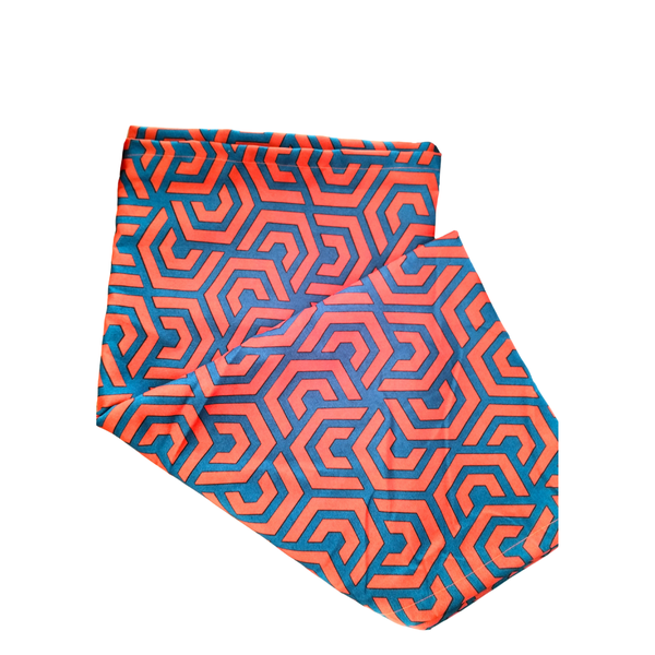 Geometric Rectangular Table Cloth - Orange &amp; Blue