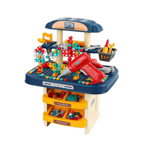 Olive Tree - Tool Stand Simulation Screw Pretend Play Toolbox Toy 246 Piece