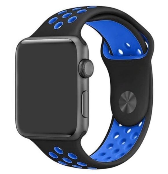 Nike Style Silicone Band Strap for Apple Watch 38mm / 40mm - Black &amp; White