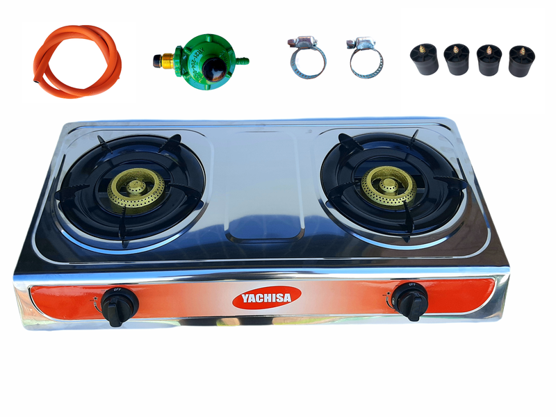 2 - Burner Portable Stainless Steel Gas Stove