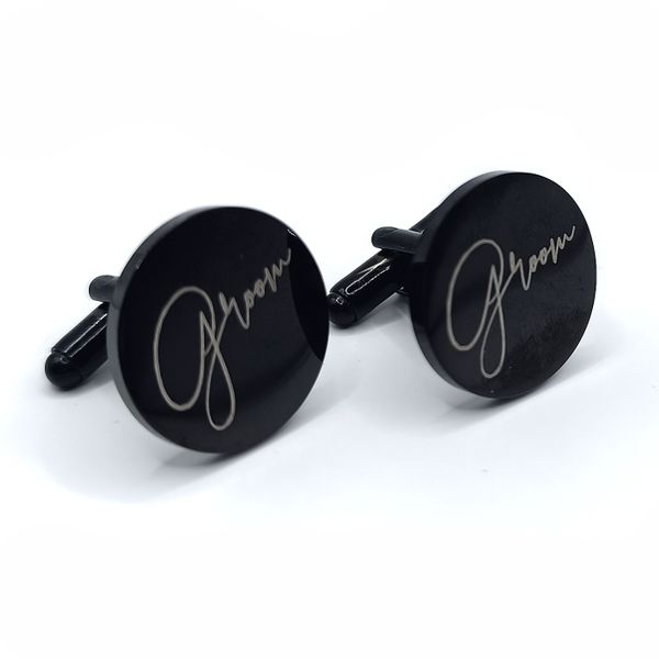 Black Stainless Steel Groom Wedding Cufflink with Gift Box