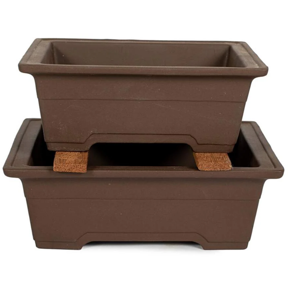 Japanese Unglazed Rectangular Pots Pack of 2
