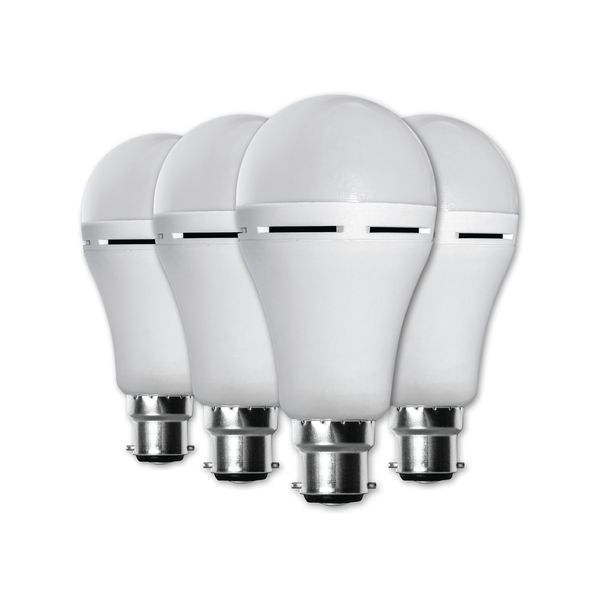 Elecstor 7W B22 Rechargeable Globe 1200mah A60 Cool White 4 Pack