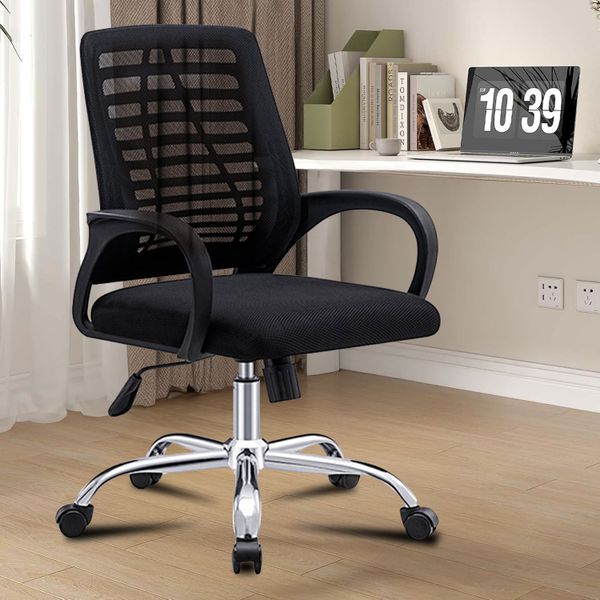 Office Chair Ergonomic Mid-Back Adjustable Computer Chair with Arms