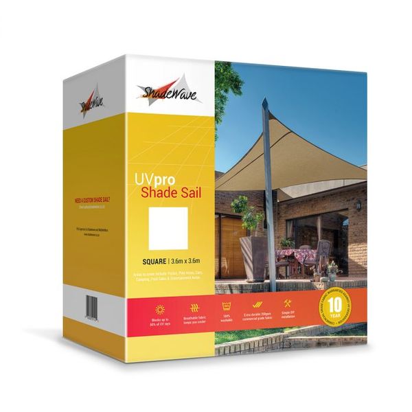 Shadewave - Shade Sail Beige Square 3.6X3.6M