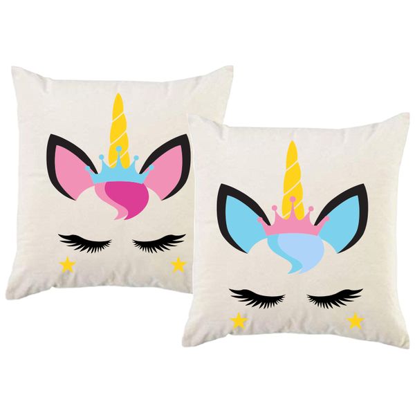 PepperSt – Scatter Cushion Cover Set – Unicorn Face with Crown