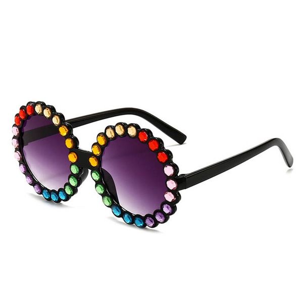 Polarised UV400 Luxury Plastic Titanium Rhinestone Diamond Shaped Sunglass