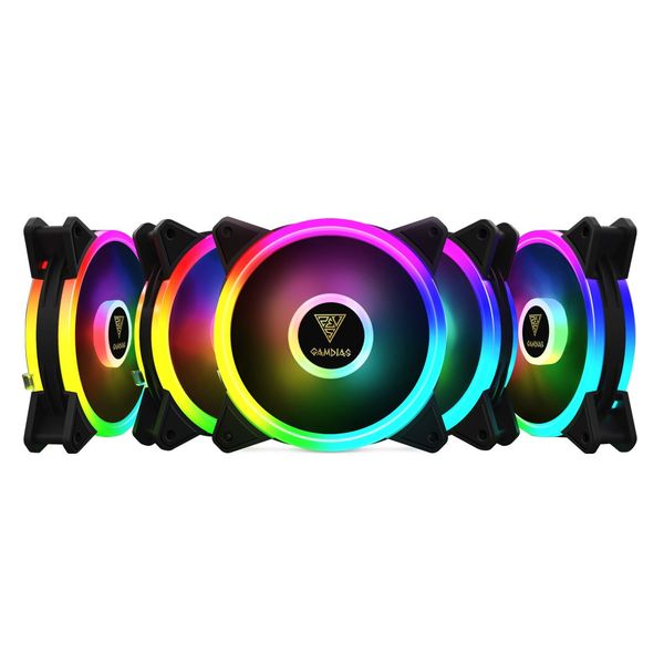 Gamdias Aeolus M2-1205R 120mm RGB Case Fans (5) + AEOLUS Box + Controller
