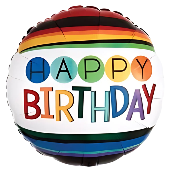 Foil Balloon Happy Birthday Rainbow 18 inch