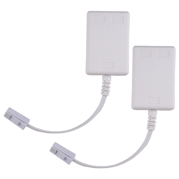 BT Plug To ADSL RJ11 Broadband Internet Microfilter Splitter 2 Pack