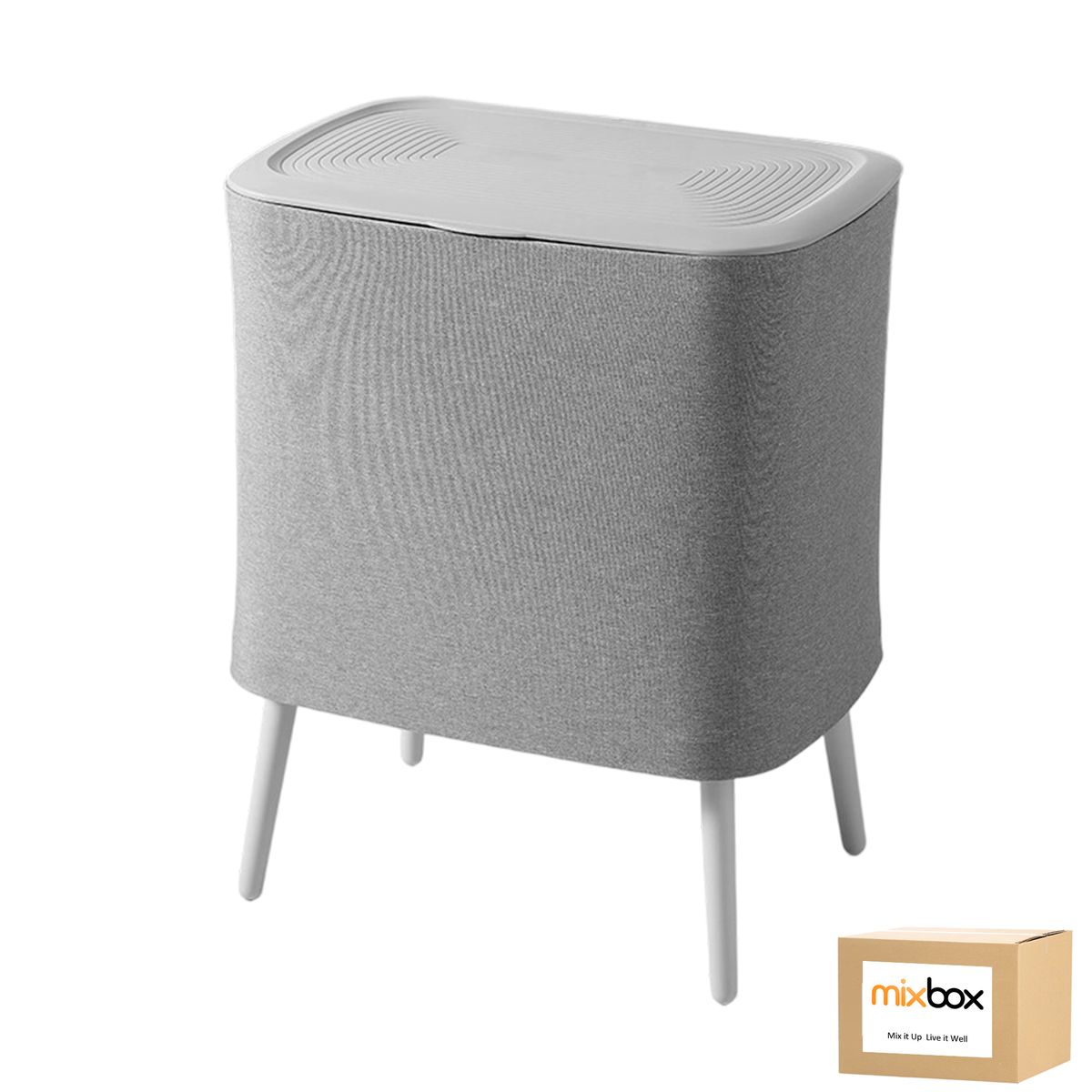 Mix Box Laundry Basket with Lids – 60L,2 Section with Removable Fabric Bag