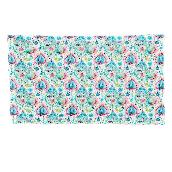 Aqua Paisley Large Fleece Blanket