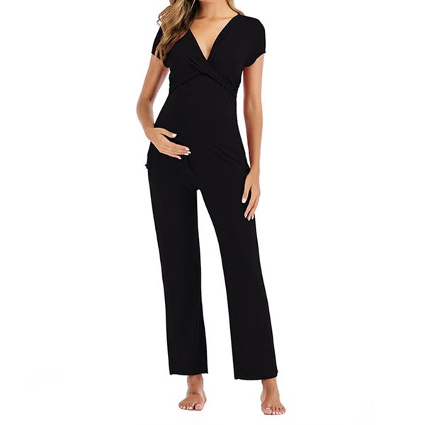 Maternity Nursing Pyjamas Set Sleepwear for Pregnancy Breastfeeding Pyjama