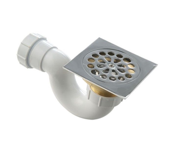 Exel 100mm Shower Trap - Square - Stainless Steel