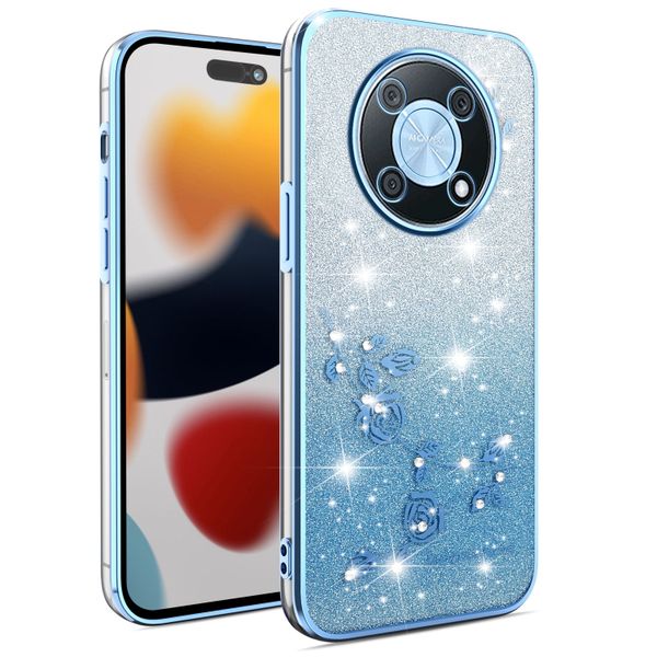 Phone Case Compatible With Huawei Nova Y90 Flowers Diamond Shining Cover