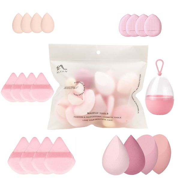 Cosmetic Sponge,21P Makeup Sponge Set for Liquid, Cream Contouring - Pink