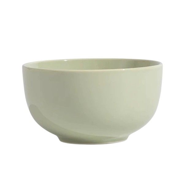 6 Piece - Glossy Ceramic Rice Bowl Set - Sage