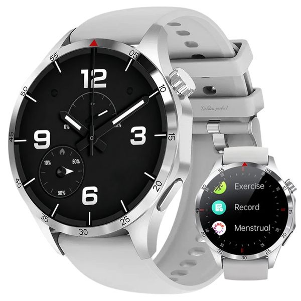 Men's Silver Everyday Smartwatch 1.43" Dual-Strap Android/iOS Compatible