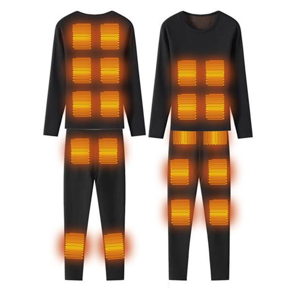 Winter Men Women USB Electric Heated Underwear Set APP Control - 20 Areas